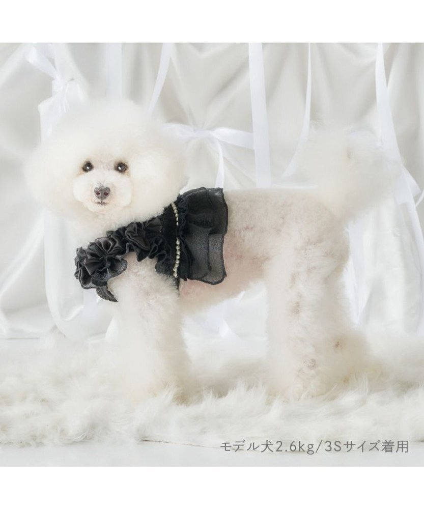 【Pet Paradise】chérir couture 粗花呢背心胸背帶 - 黑色 <342-41294>