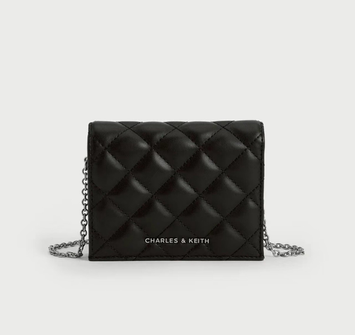 【Luxury】 Charles&Keith 小CK 冬日限定 蝴蝶結鏈條短夾 黑 銀 小CK蝴蝶短夾兩色 甜妹必備 小CK鍊條小包小包包