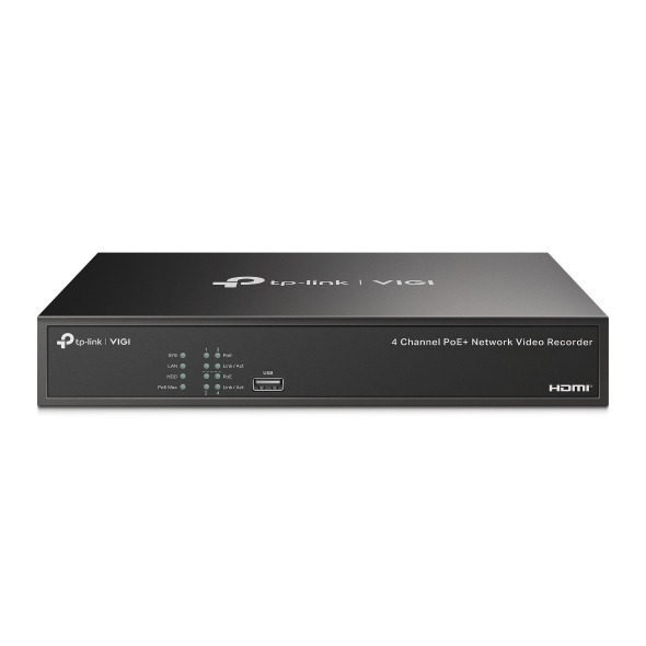 TP-Link VIGI NVR1004H-4P 4頻道 PoE+ 網路錄影機 (4K HDMI / 53W PoE)