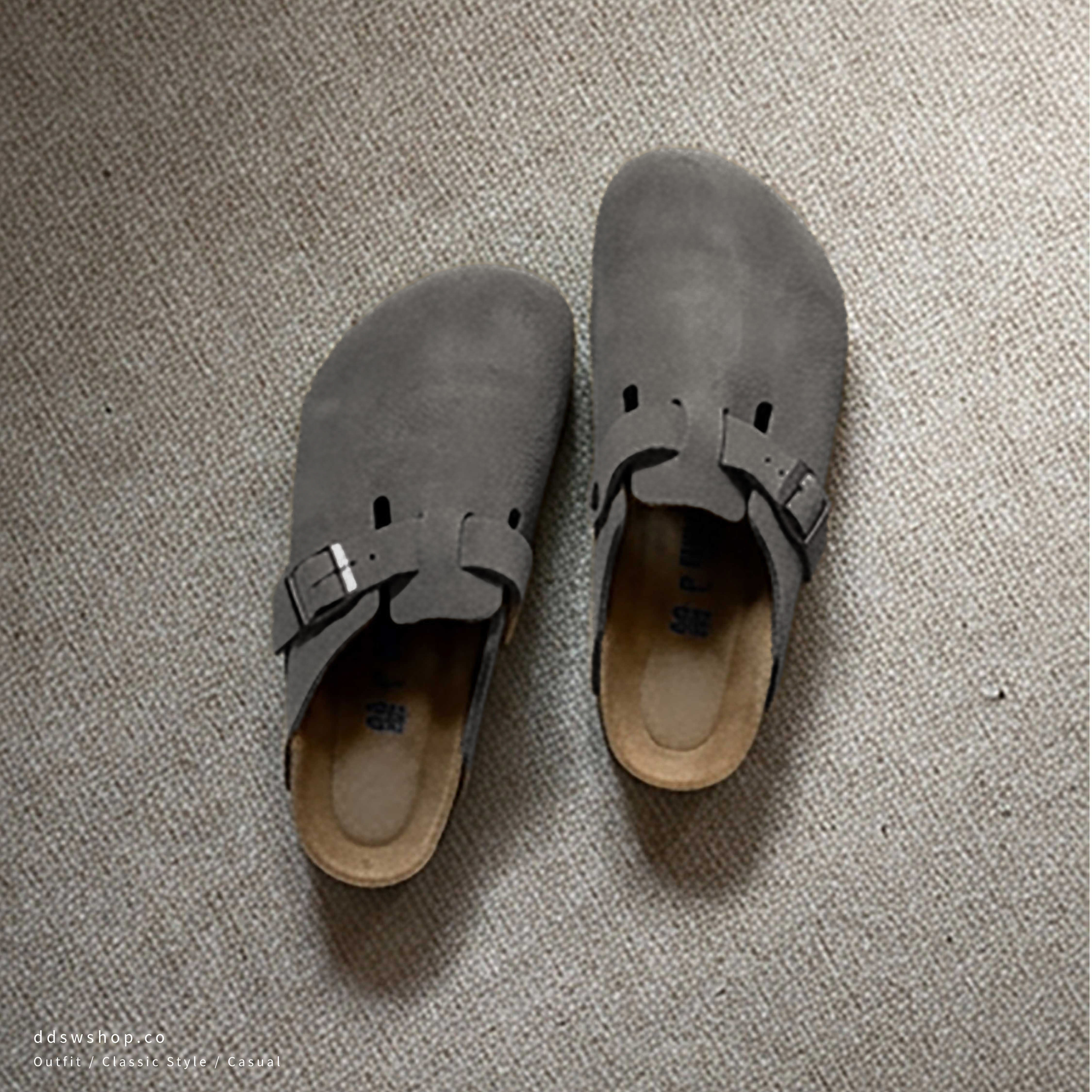 "現貨" Birkenstock Boston 勃肯拖鞋 麂皮 深灰
