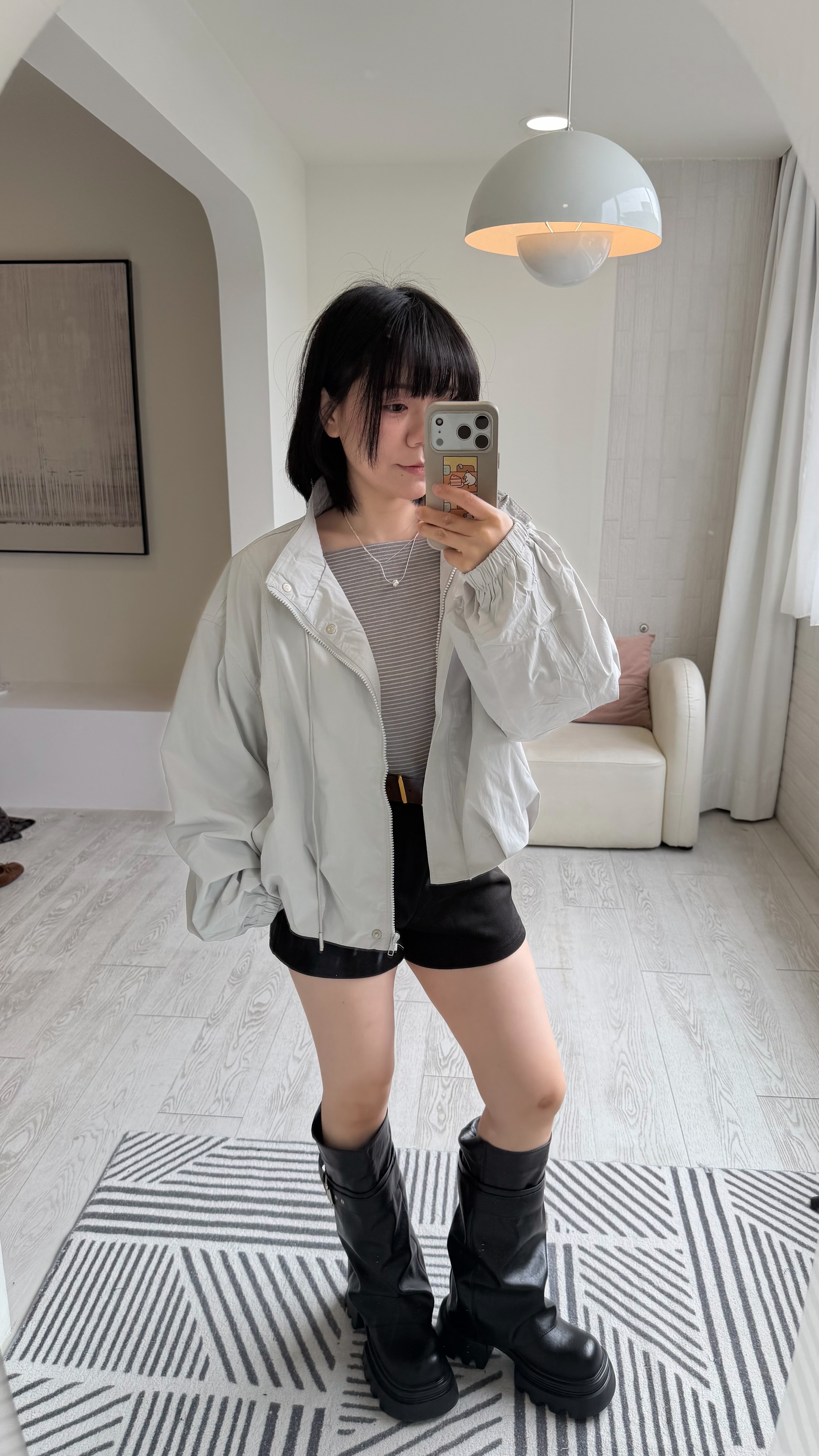 Nylon stand-collar jacket