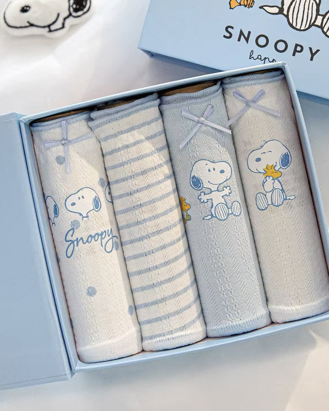 正版授權 SNOOPY 史努比 印花 純棉 內褲 四入 禮盒組 三色