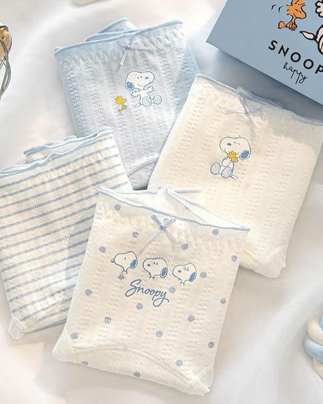 正版授權 SNOOPY 史努比 印花 純棉 內褲 四入 禮盒組 三色