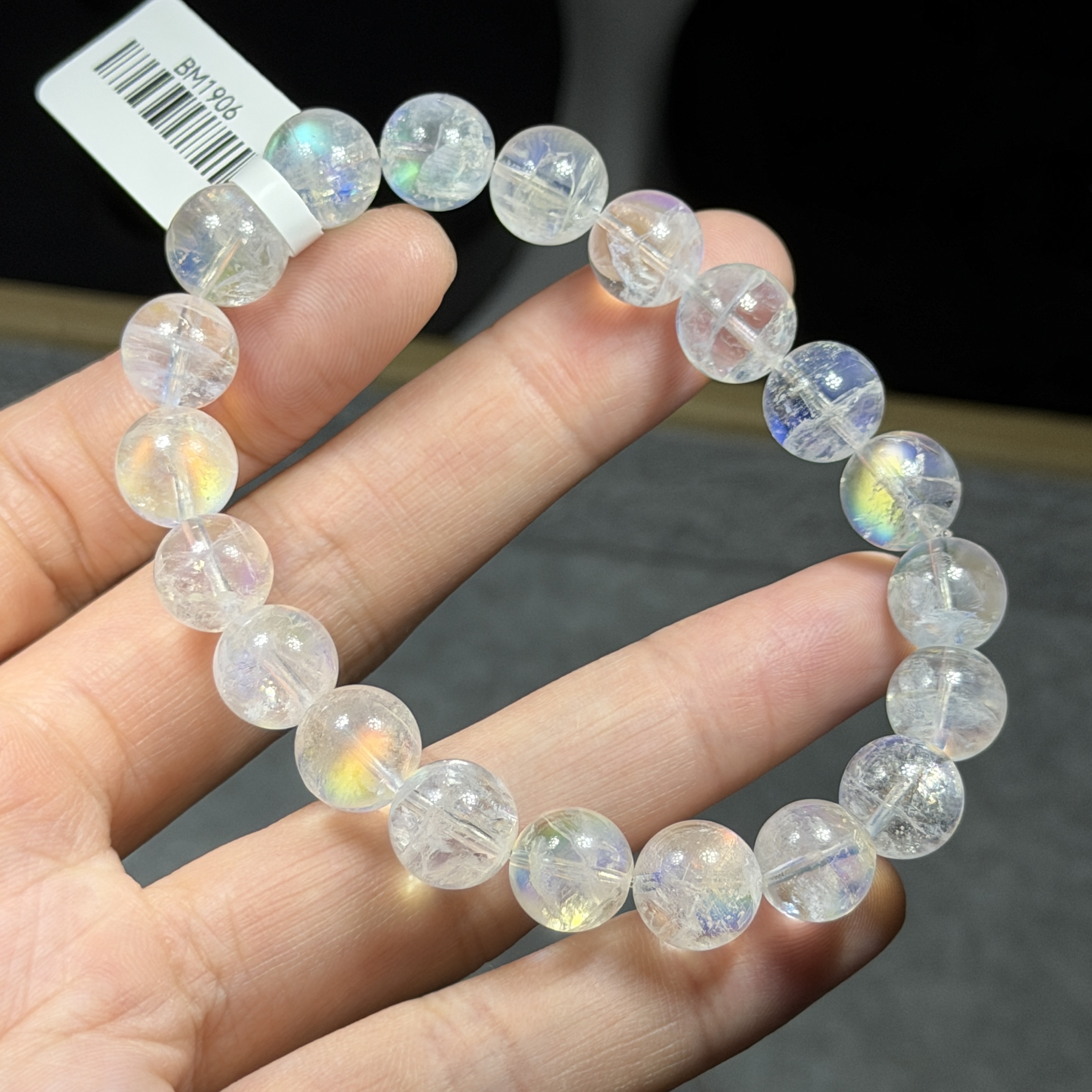 高級彩虹光月亮石 約9.8mm BM1906