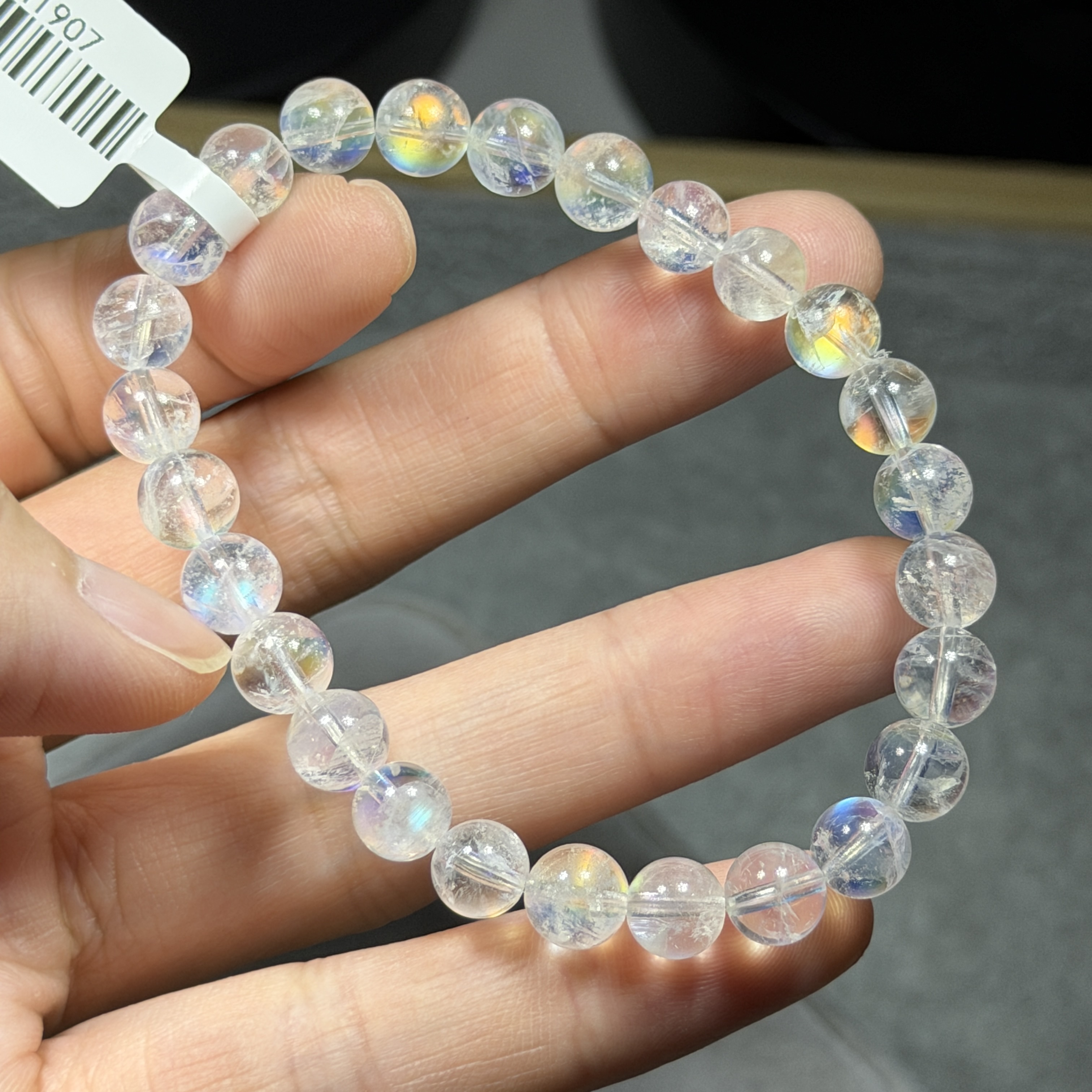 高級彩虹光月亮石 約7.4mm BM1907