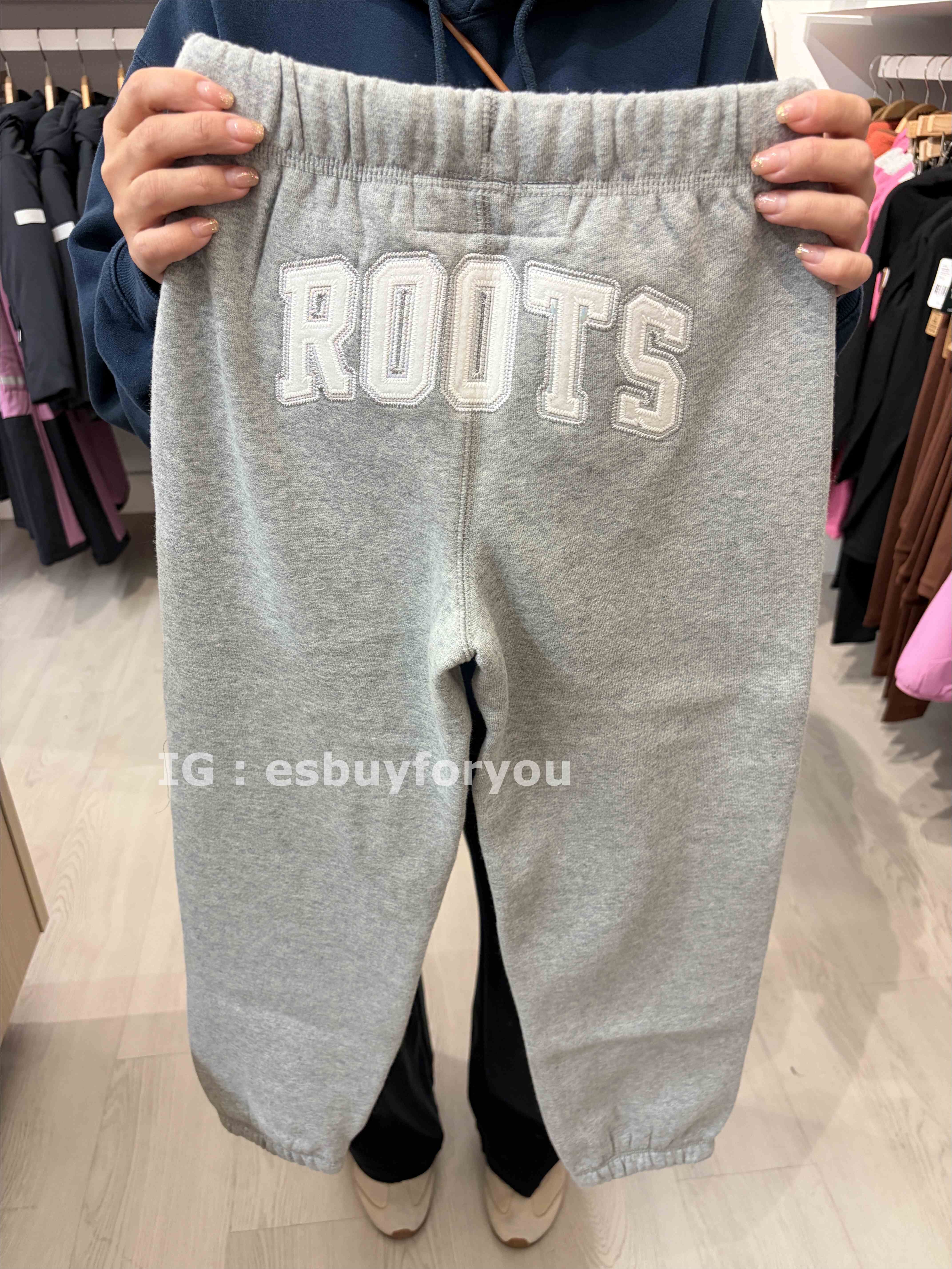 ROOTS 女大童 閃亮海狸 刷毛 棉褲 (背面有字)
