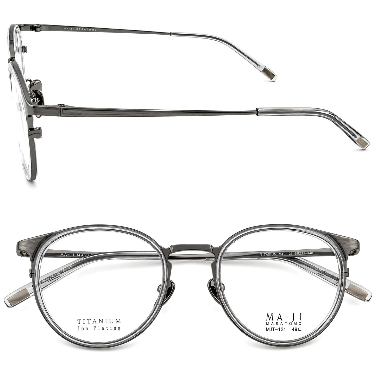 【MA-JI MASATOMO】MJT-121 C2 光學眼鏡 復古圓框 日本製鈦金屬(槍灰色)2026年款
