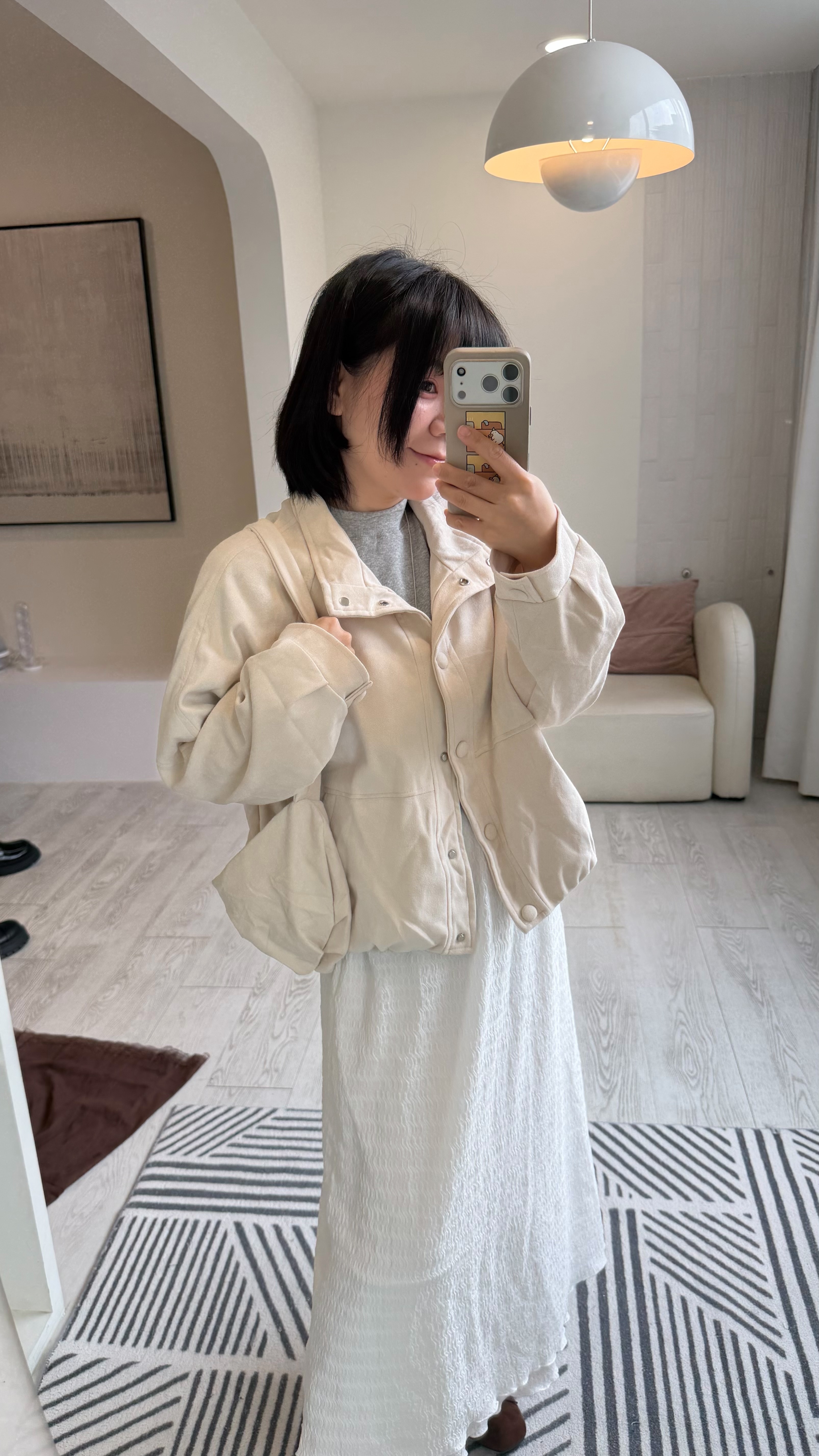 Suede jacket + bag