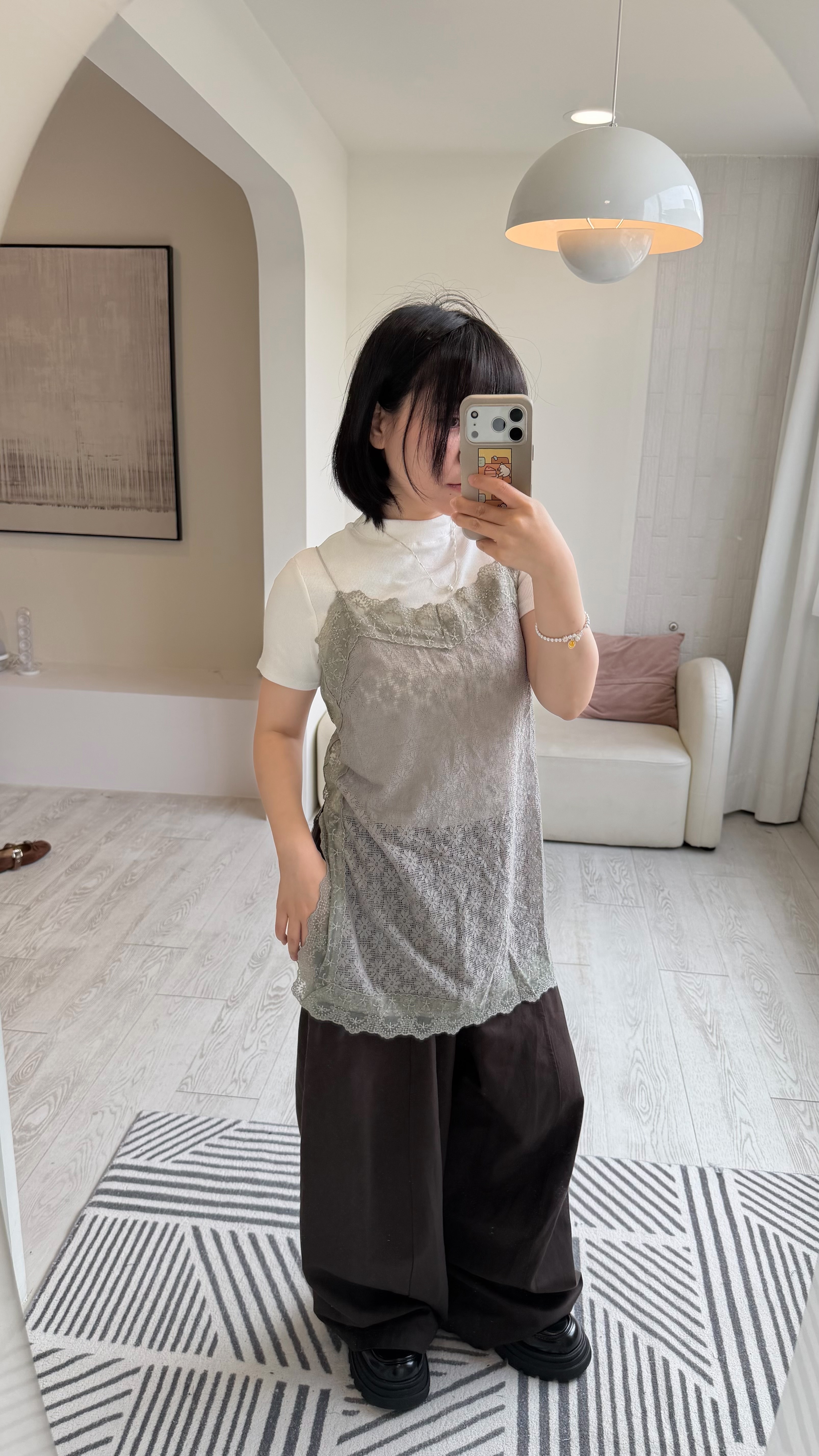 Lace floral vest