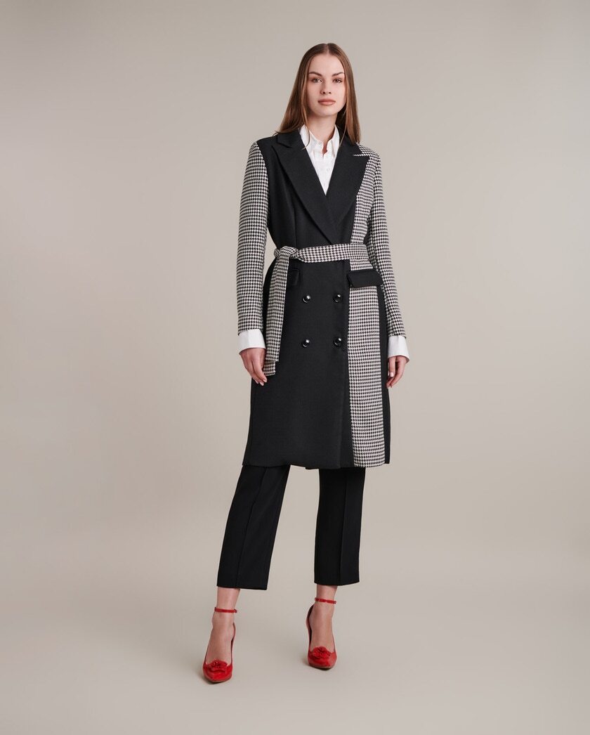 1AF1013-055 [ANNE FONTAINE] Francine 大衣 黑色／白色 #H24F14900 (EU)