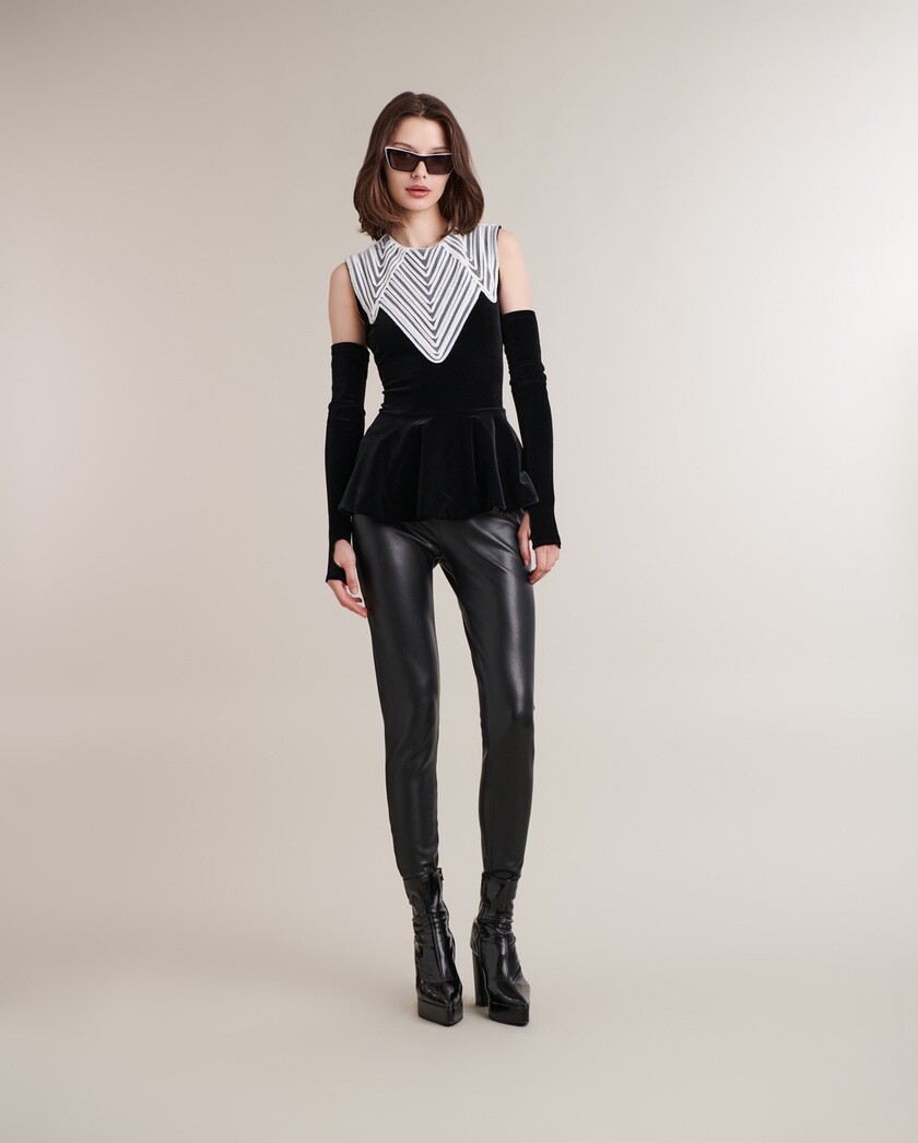 1AF1013-061 [ANNE FONTAINE] Marielle 上衣 黑色 #H24F05903 (EU)