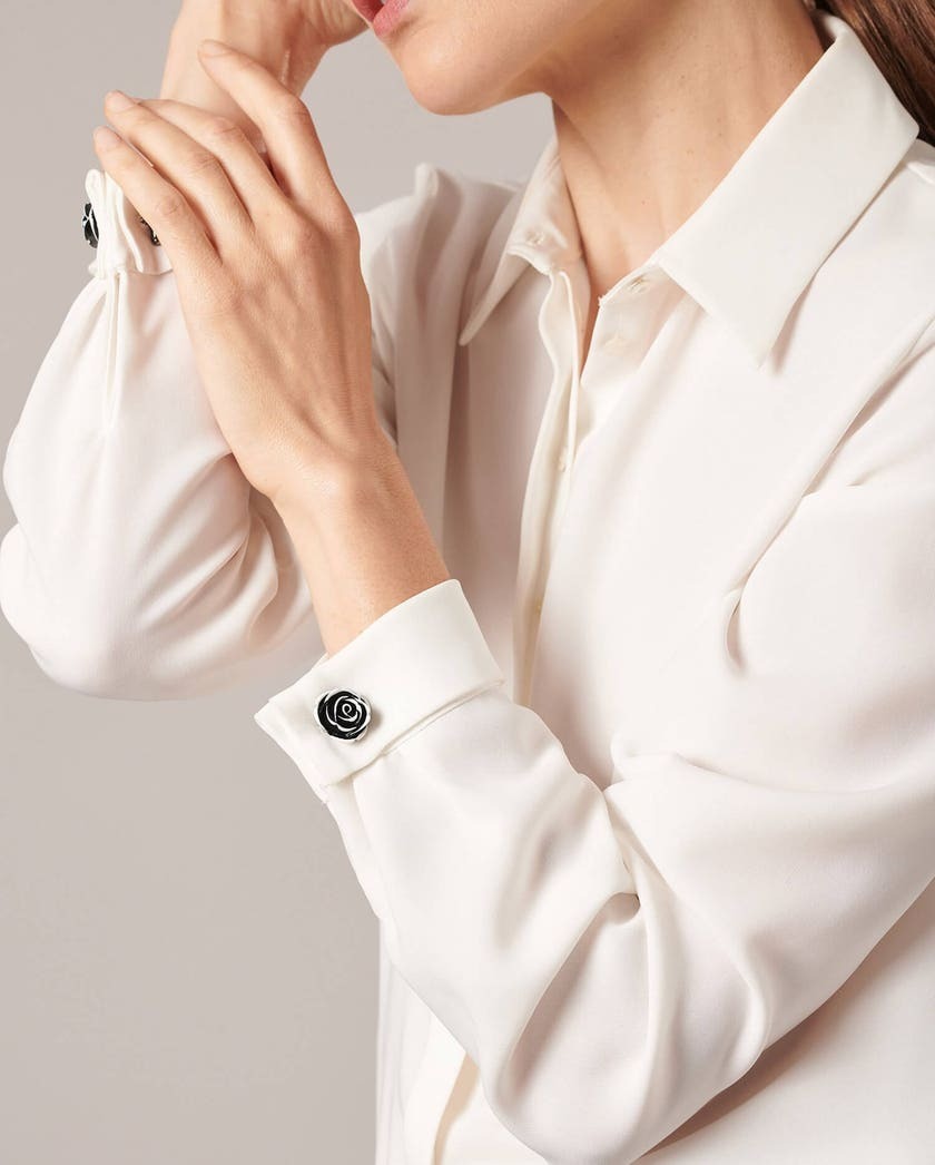 1AF1013-081 [ANNE FONTAINE] Lola 袖扣 黑色 #P15A30103 (EU)