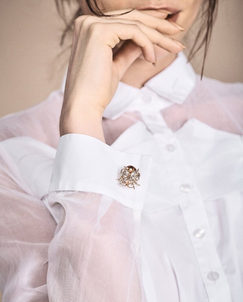 1AF1013-083 [ANNE FONTAINE] Brandy-Col 袖扣 淺粉紅色 #H18A313725 (EU)
