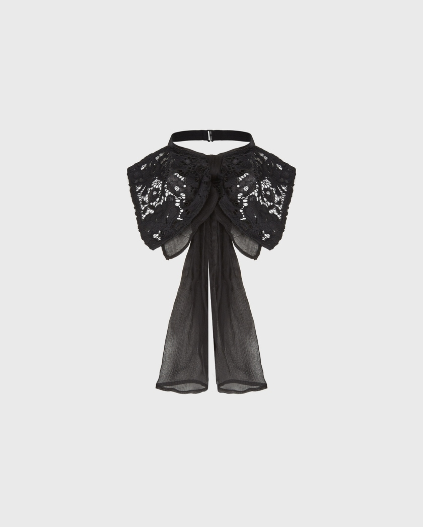 1AF1013-093 [ANNE FONTAINE] Linatra Lace 領帶 黑色 #H26A03303 (EU)