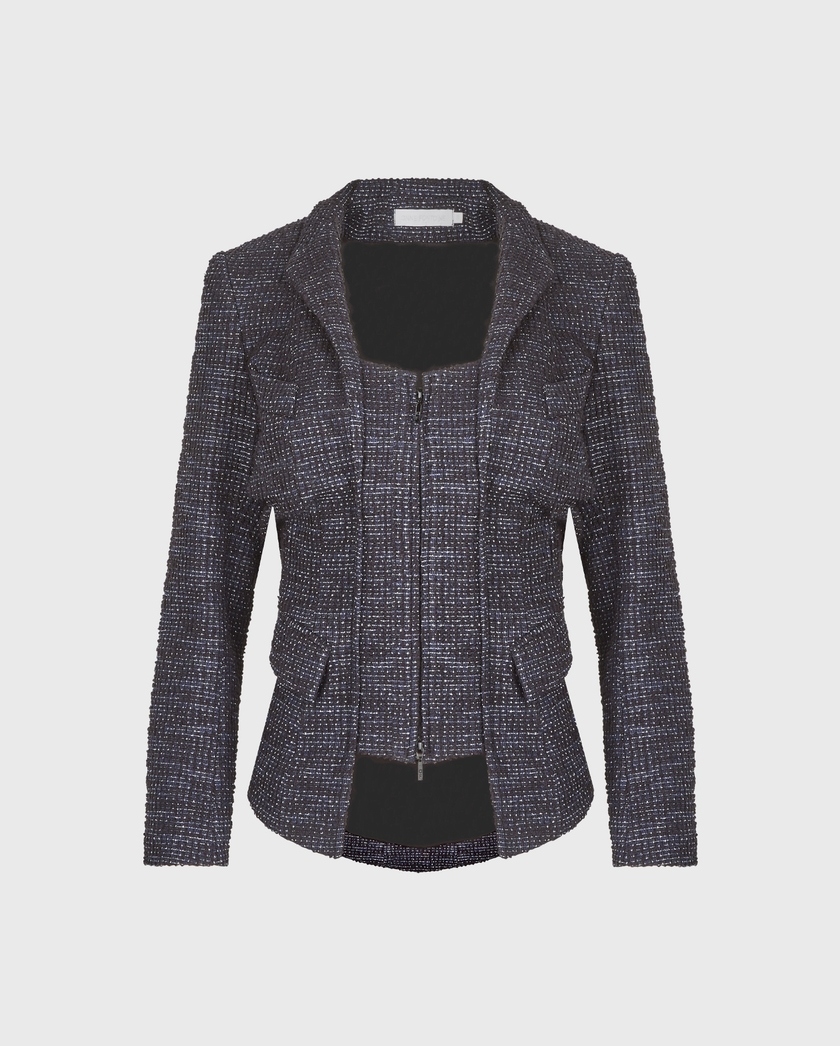 1AF1013-171 [ANNE FONTAINE] Maestro Tweed 外套 深藍色 #H26F060516 (EU)