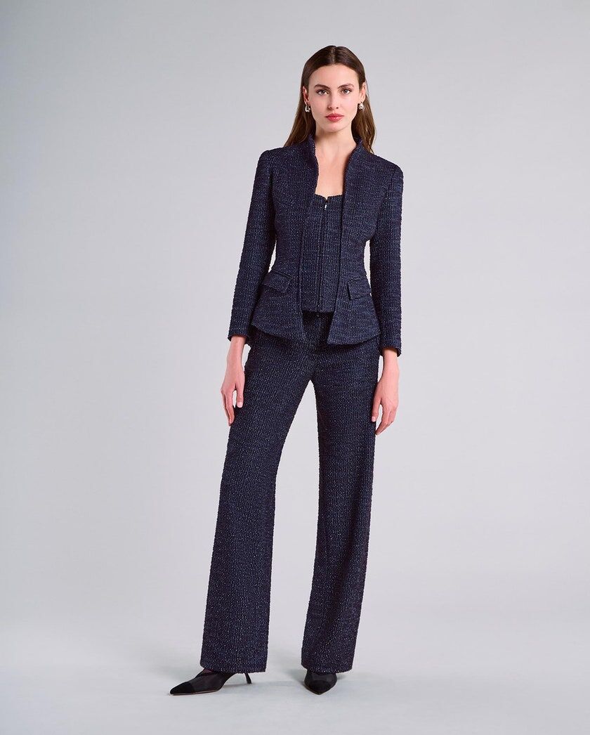 1AF1013-170 [ANNE FONTAINE] Preston Tweed 長褲 深藍色 #H26F061516 (EU)