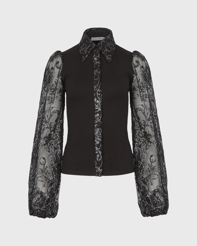 1AF1013-181 [ANNE FONTAINE] Doriss 恤衫 黑色 #H26F08903 (EU)