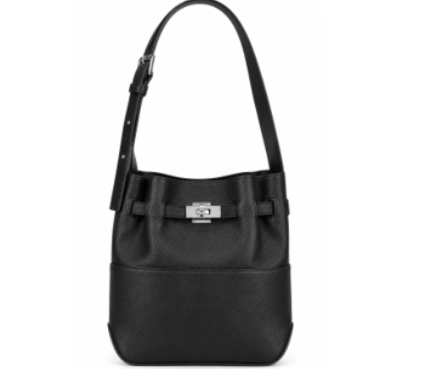 RN261013-E15-頭層牛皮28cm(W)*10.5cm(D)*27cm(H)黑色銀扣