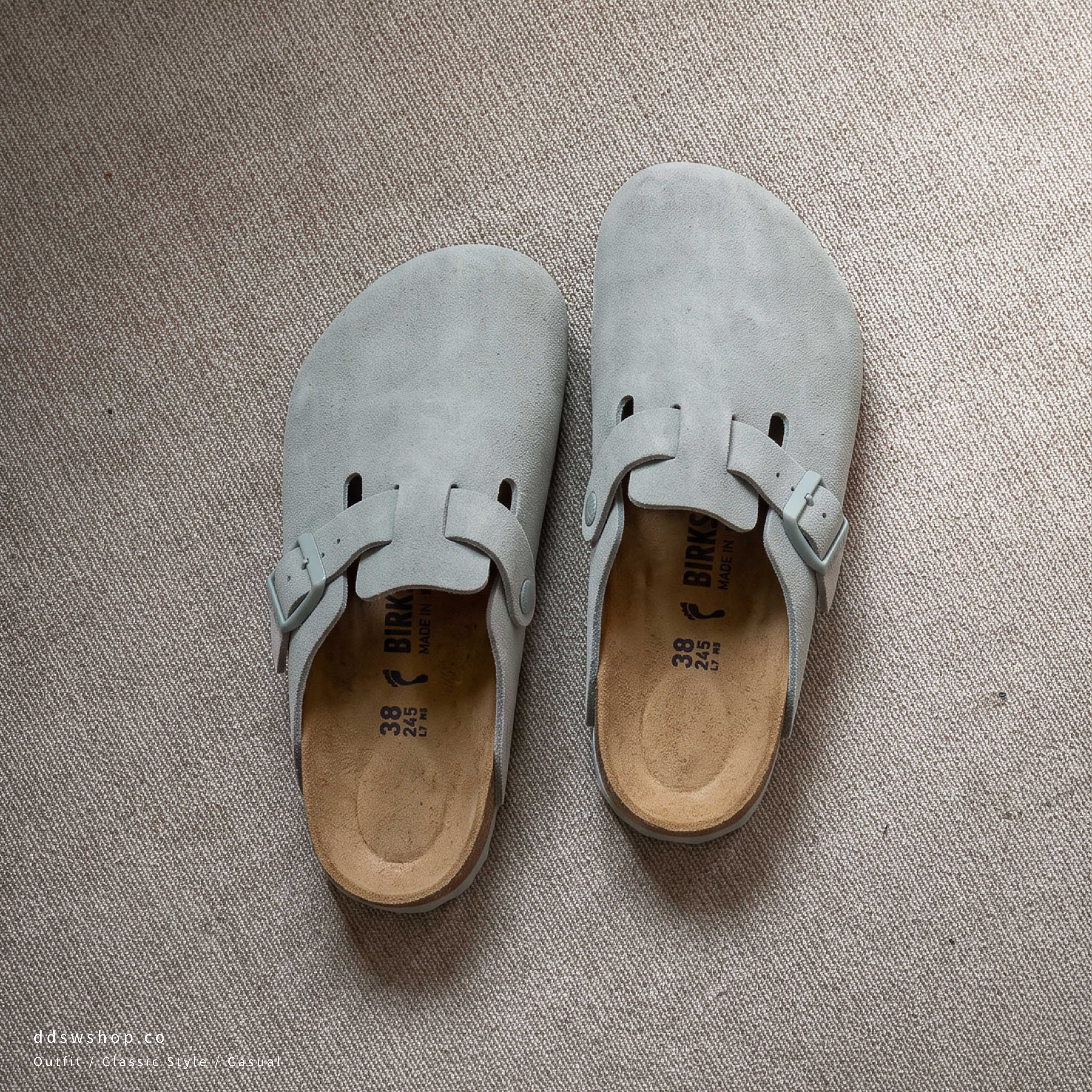 "現貨" Birkenstock Boston suede clogs "Pure Sage"