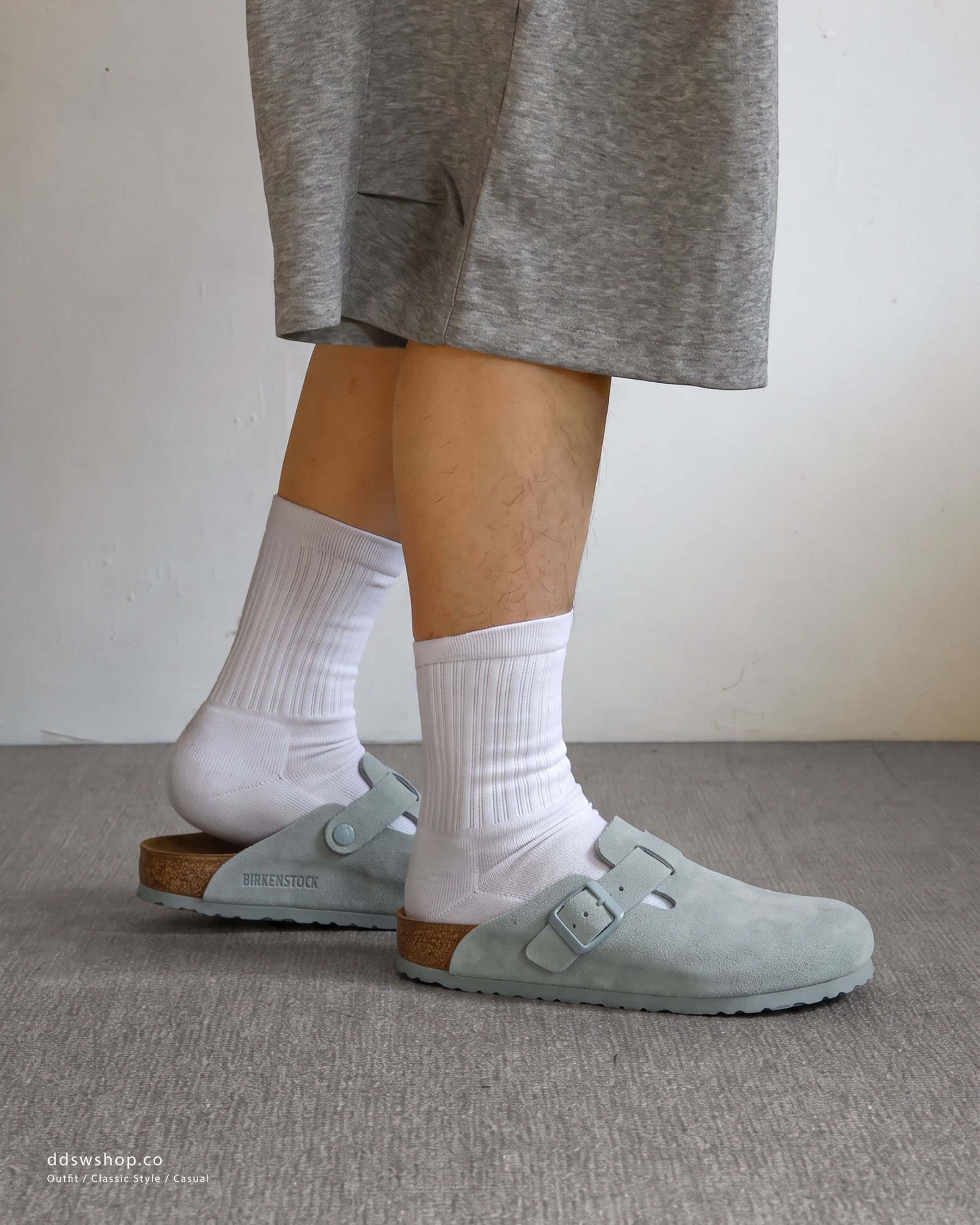 "現貨" Birkenstock Boston suede clogs "Pure Sage"