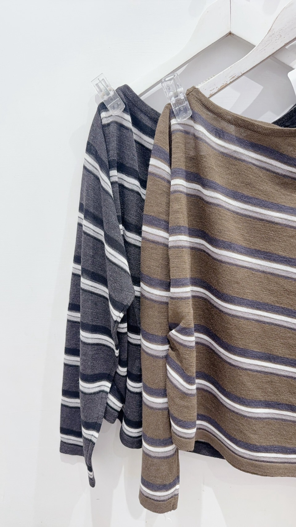 Sheer striped off-shoulder top