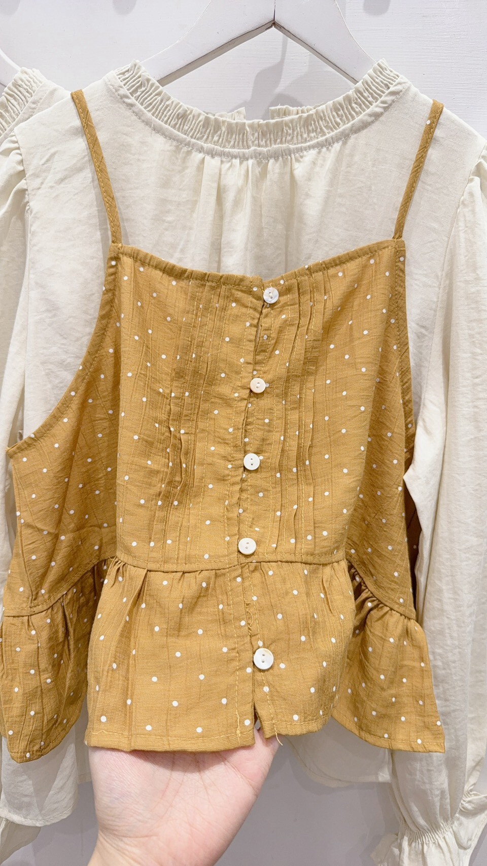 polka dot vest two-piece top