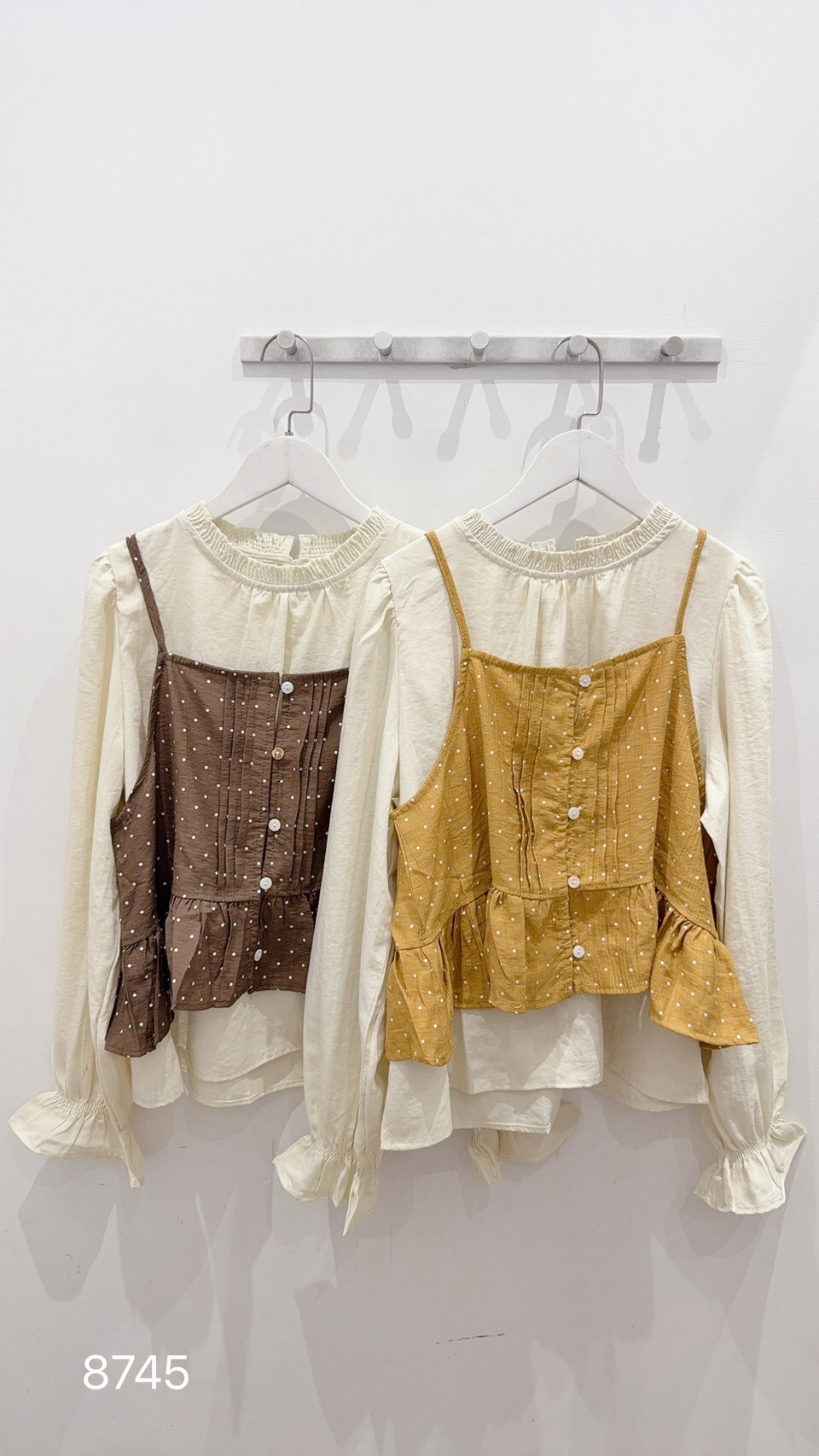 polka dot vest two-piece top