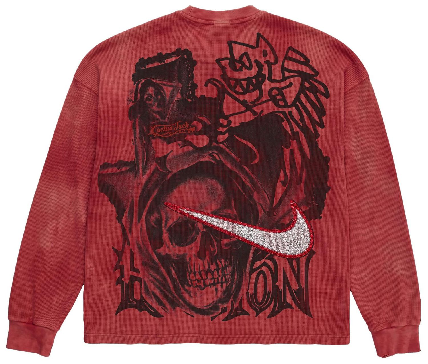 2026AW TRAVIS SCOTT CACTUS JACK x NIKE TIE DYE THERMAL RHINESTONE LONGSLEEVE 華夫格 聯名 長袖 長T 現貨 LATS-NK-TS01
