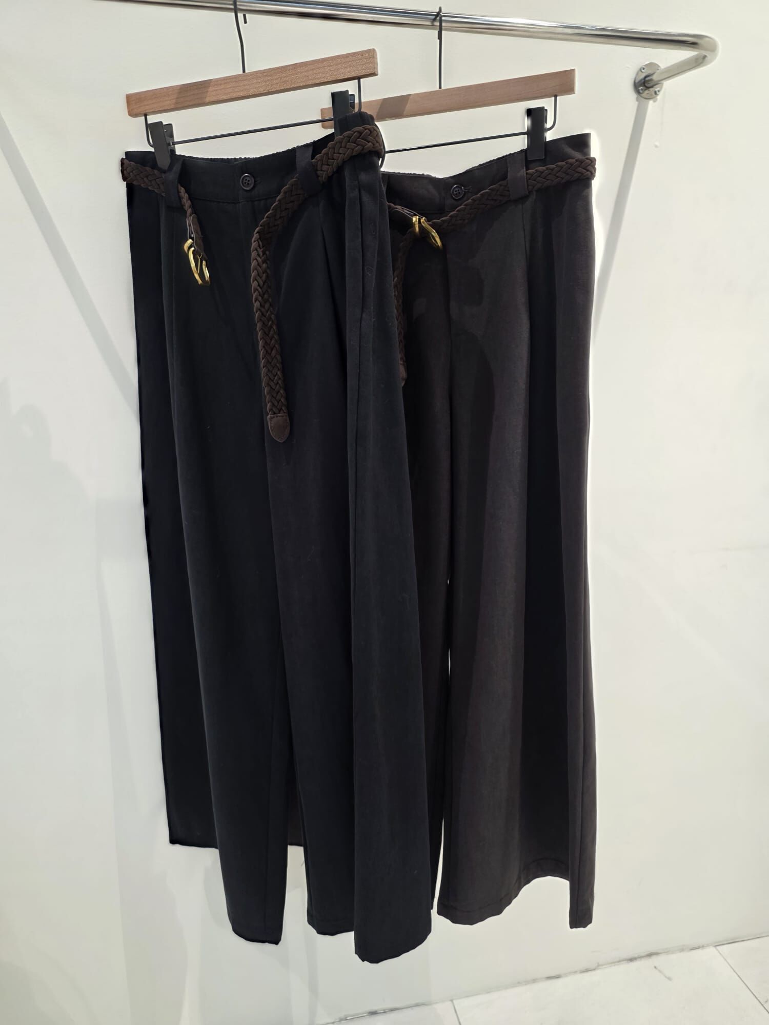 SA7273 高腰休閒寬褲配編織腰帶