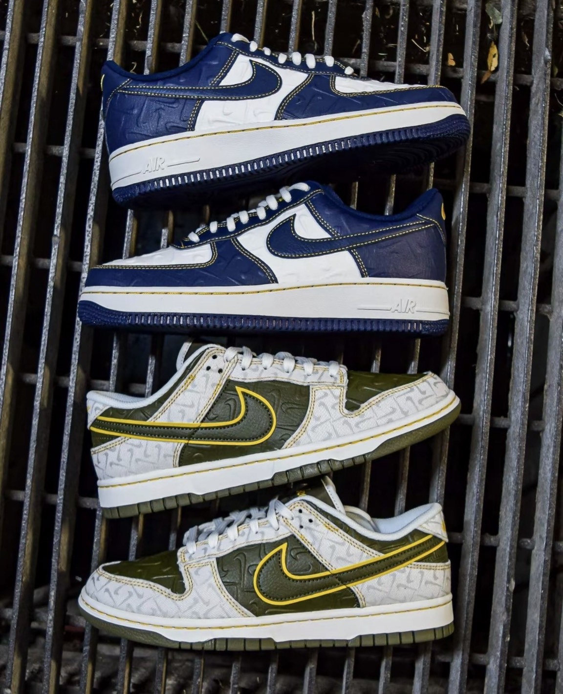【APAIR】預購 NIKE DUNK LOＷ 白綠 橄欖綠 立體勾勾 浮雕滿版 IX7260-133