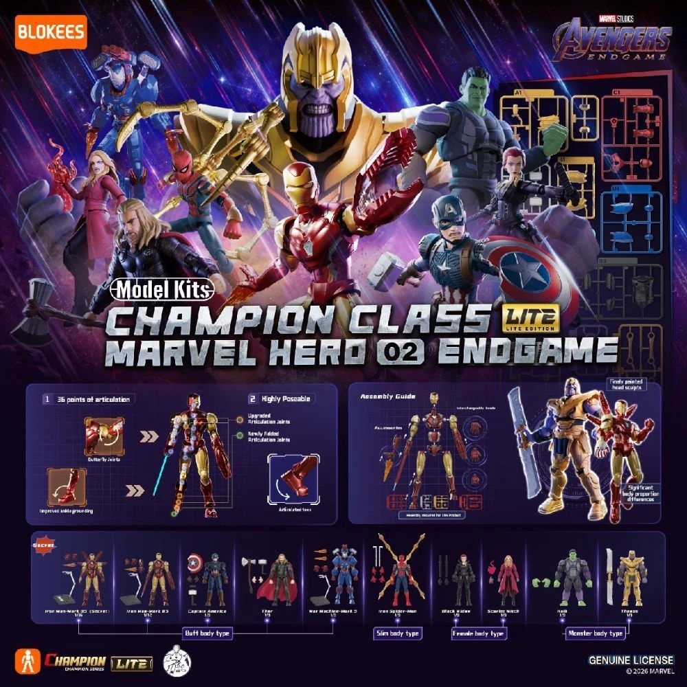 Blokees Figures - Marvel CC Lite 002 Avengers 4 (Full set of 9)