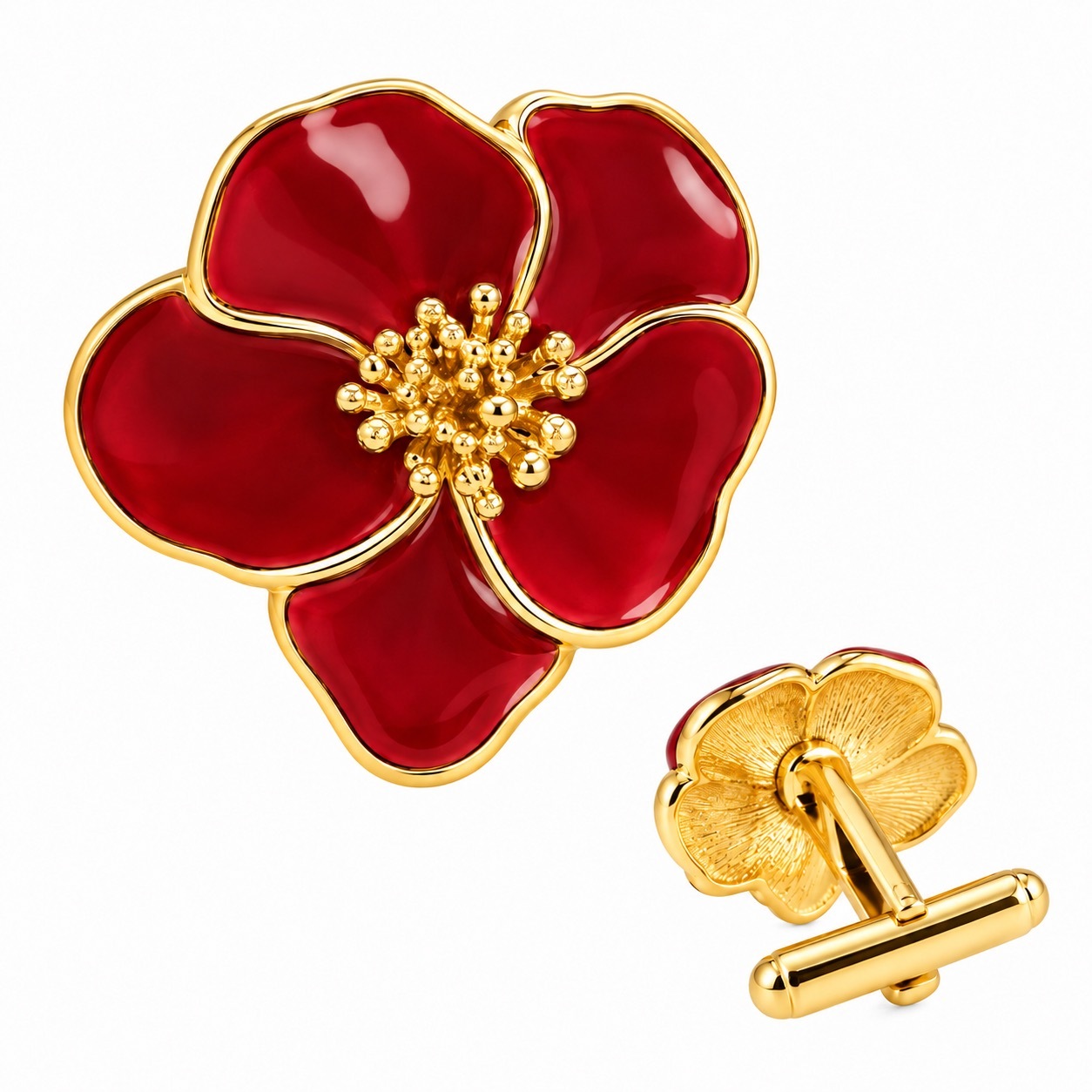 1AF1013-121 [ANNE FONTAINE] Soline 袖扣 牛血紅色 #H26A015755 (EU)