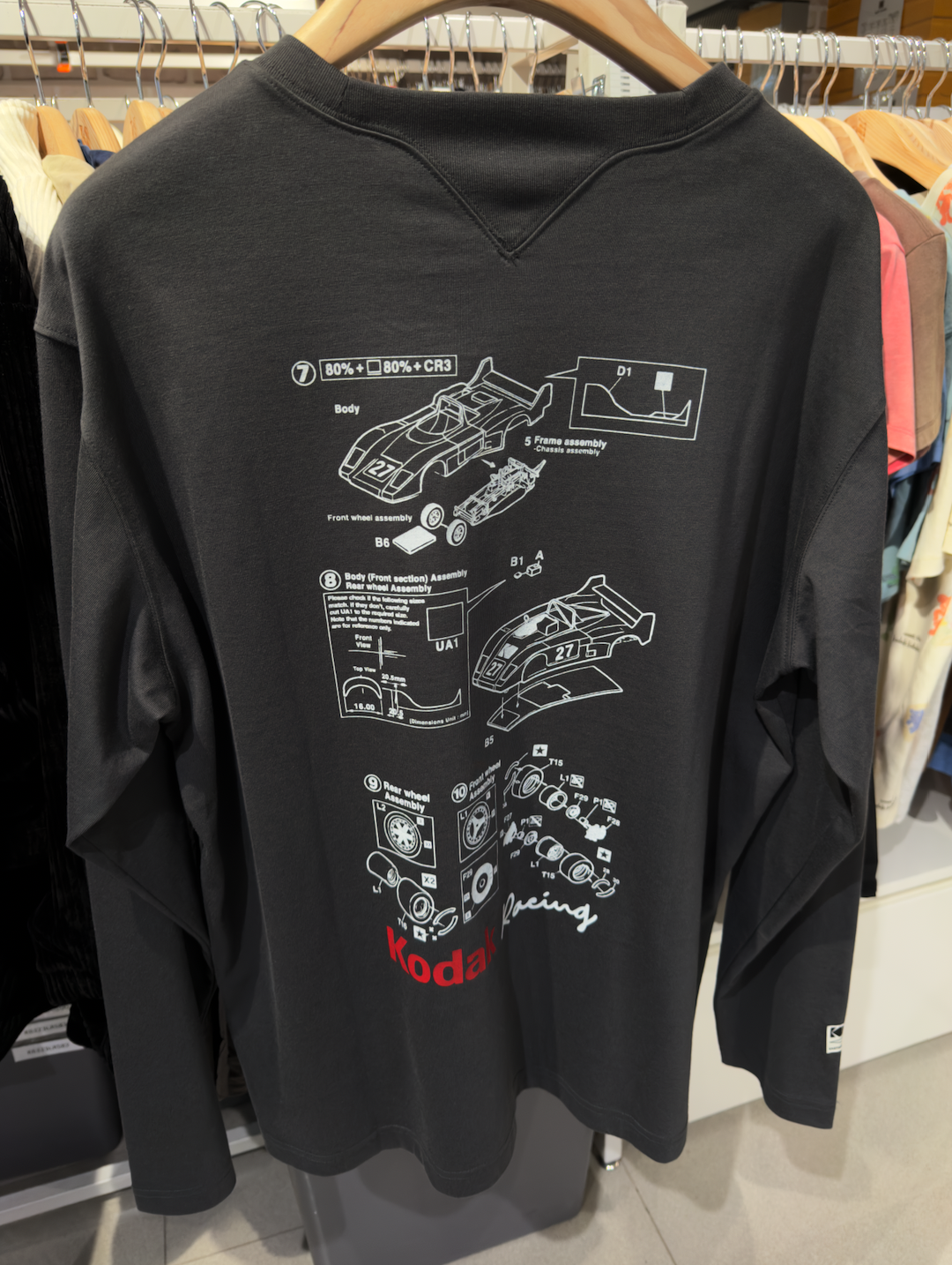 【韓國限時連線🇰🇷 10/19 晚上12點準時收單！！】Kodak Racing Engineering Graphic Long Sleeve T-Shirt 柯達 賽車工程圖像 長袖 K6323LRL81