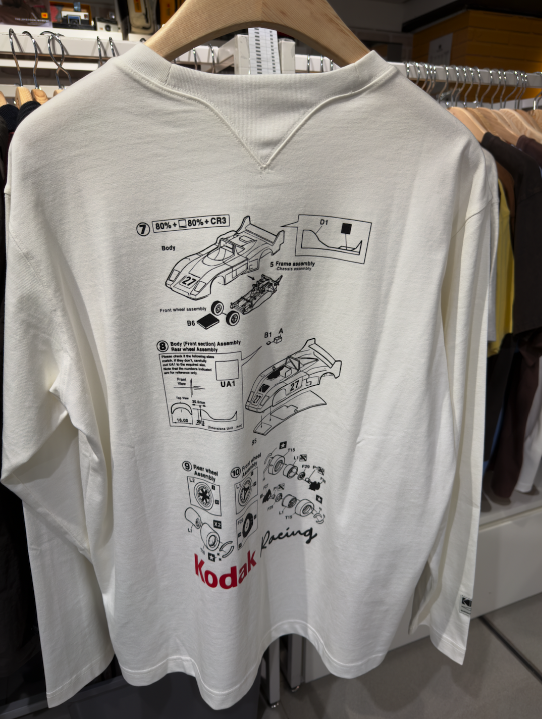 【韓國限時連線🇰🇷 10/19 晚上12點準時收單！！】Kodak Racing Engineering Graphic Long Sleeve T-Shirt 柯達 賽車工程圖像 長袖 K6323LRL81