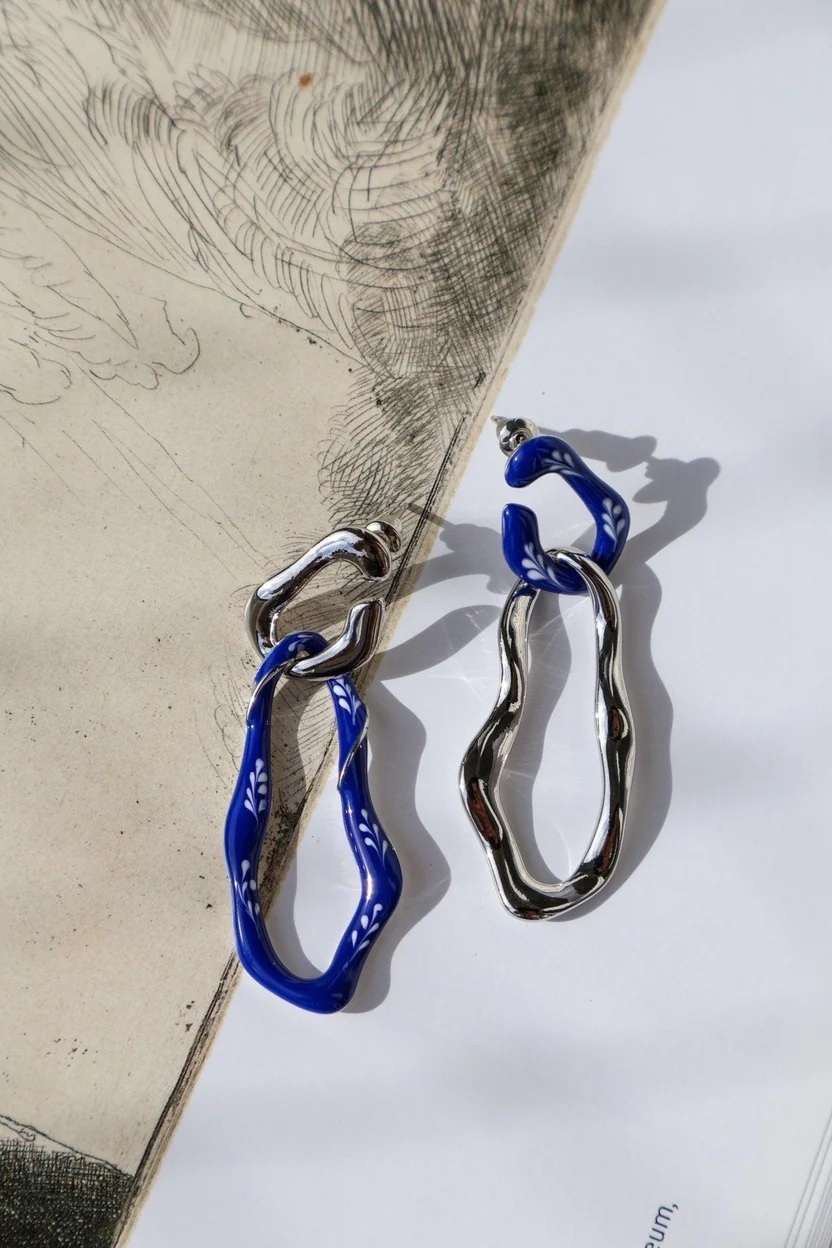 EP Varia 2-in-1 Earrings — Blue & Silver (VE001-3)