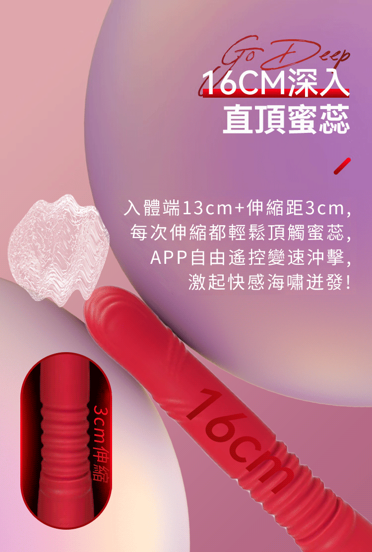 LOVENSE Gravity 智能APP遙控 伸縮震動按摩棒