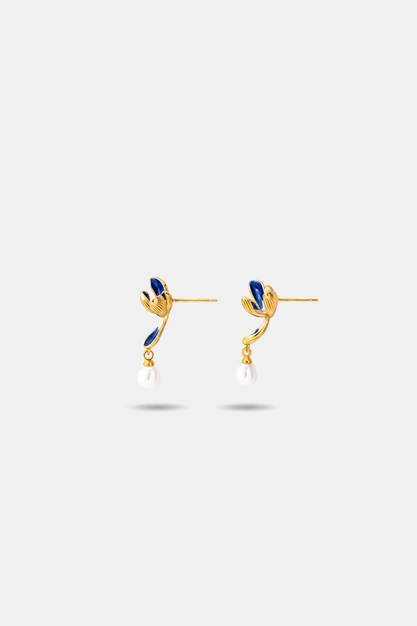 EP Flora Orchid Earrings — Pearl (FE007)