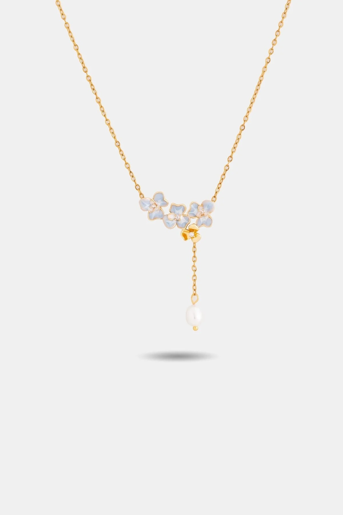 EP Flora Small Flower Necklace - Pearl (FN005)