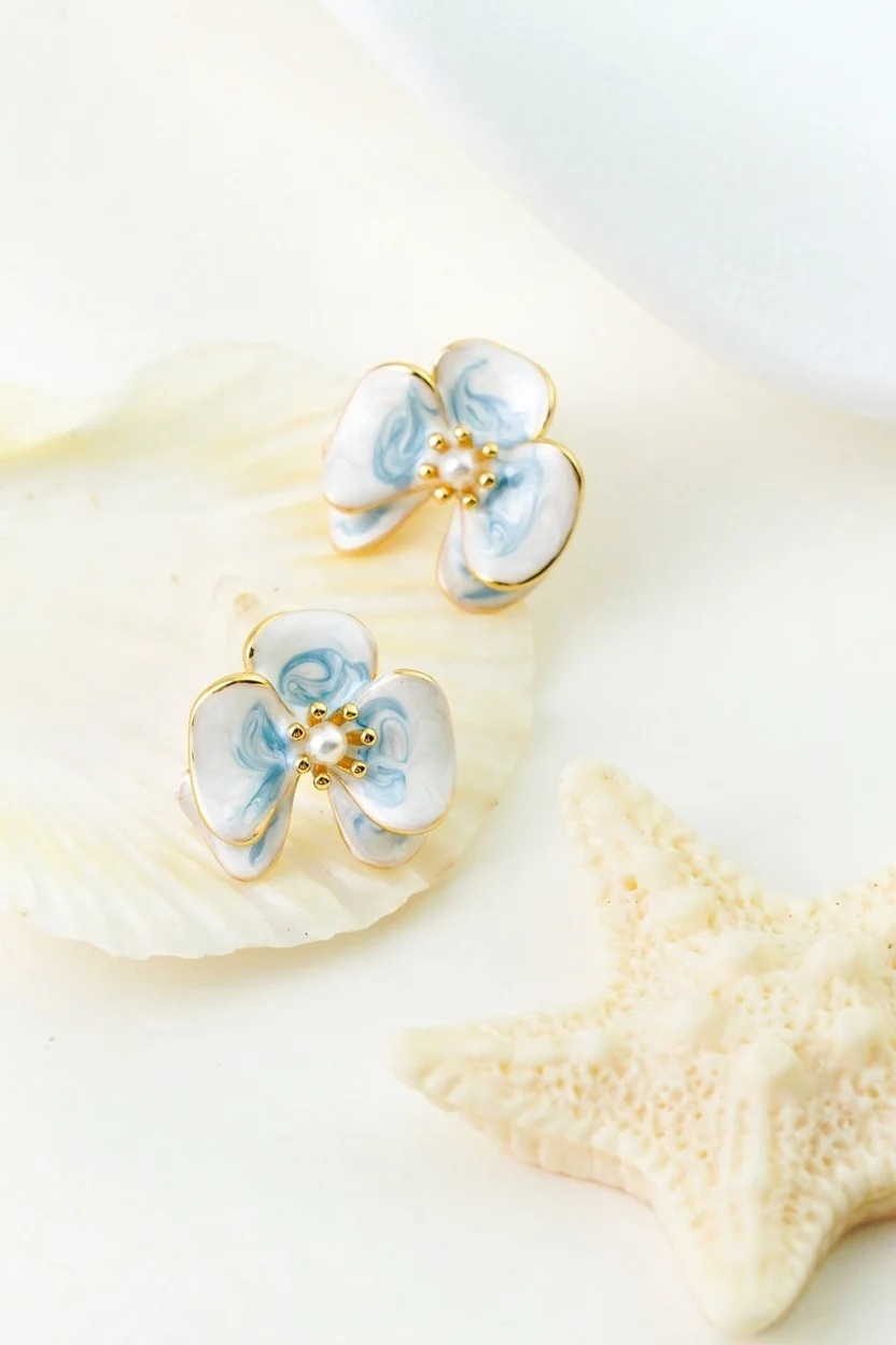 EP Flora Viola Earrings — Gold (FE010)