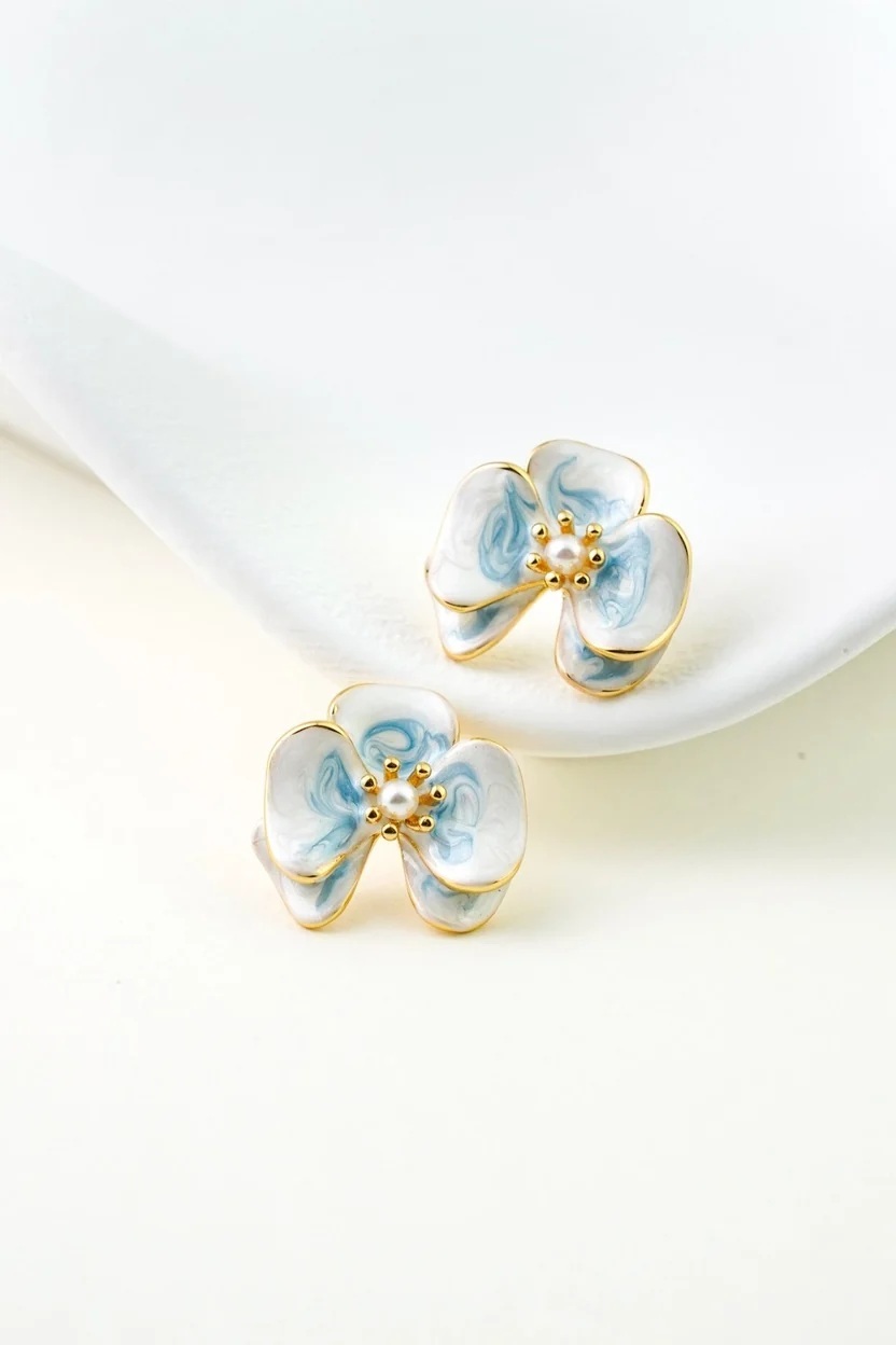 EP Flora Viola Earrings — Gold (FE010)