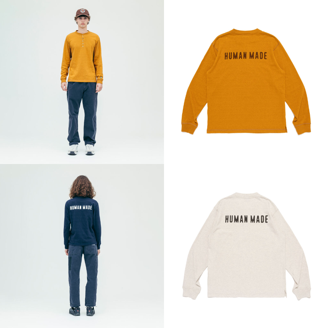 預購┃日本製 HUMAN MADE HENLEY NECK SHIRT 愛心 亨利領 華夫格 長袖 上衣
