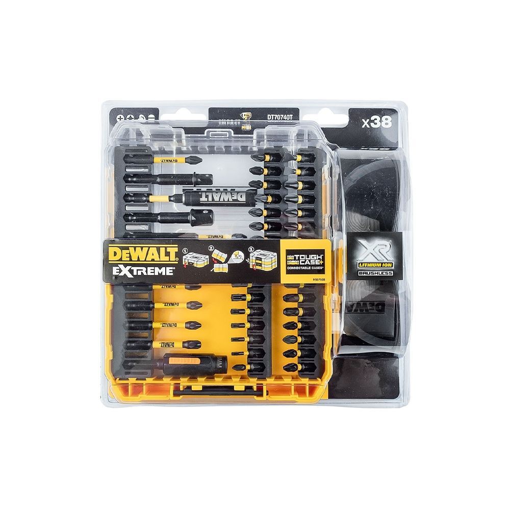 DEWALT 美國 得偉｜盒裝版綜合起子頭+護目鏡套裝組 高扭力起子頭 套筒接桿 38件組｜DT70740T
