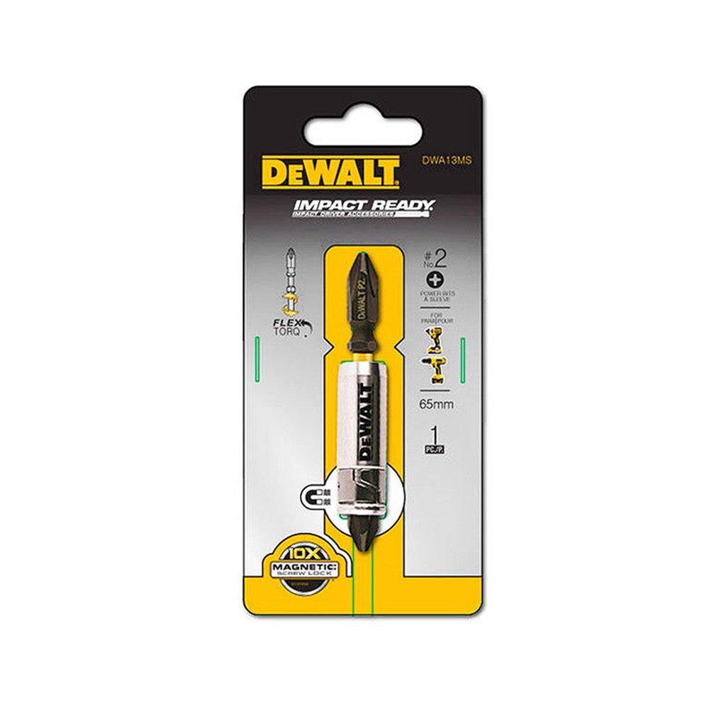 DEWALT 美國 得偉｜附磁鐵螺絲吸住器+十字起子頭 增磁器 六角起子頭吸住器附起子頭｜DWA13MS｜ 公司貨