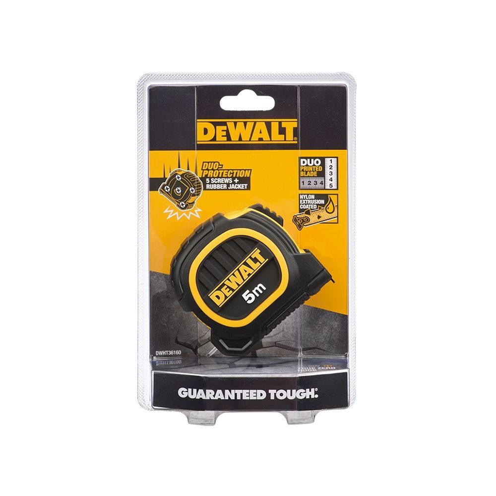 DEWALT 美國 得偉｜5M 橡膠雙面捲尺 5米 測量尺｜全公分mm｜測量卷尺｜DWHT36160｜公司貨