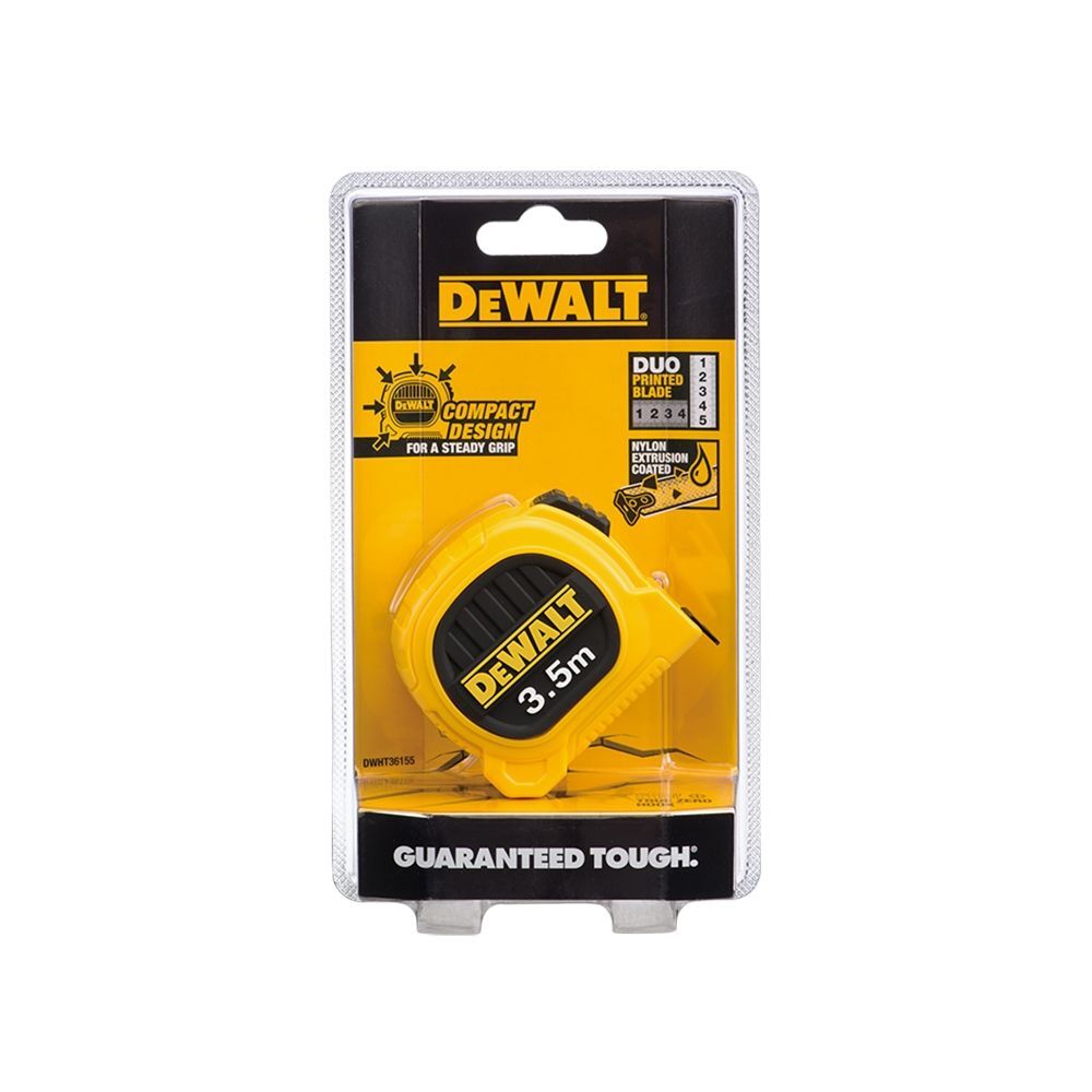 DEWALT 美國 得偉｜3.5M 黃色雙面捲尺 3.5米｜全公分mm｜測量卷尺｜DWHT36155｜公司貨