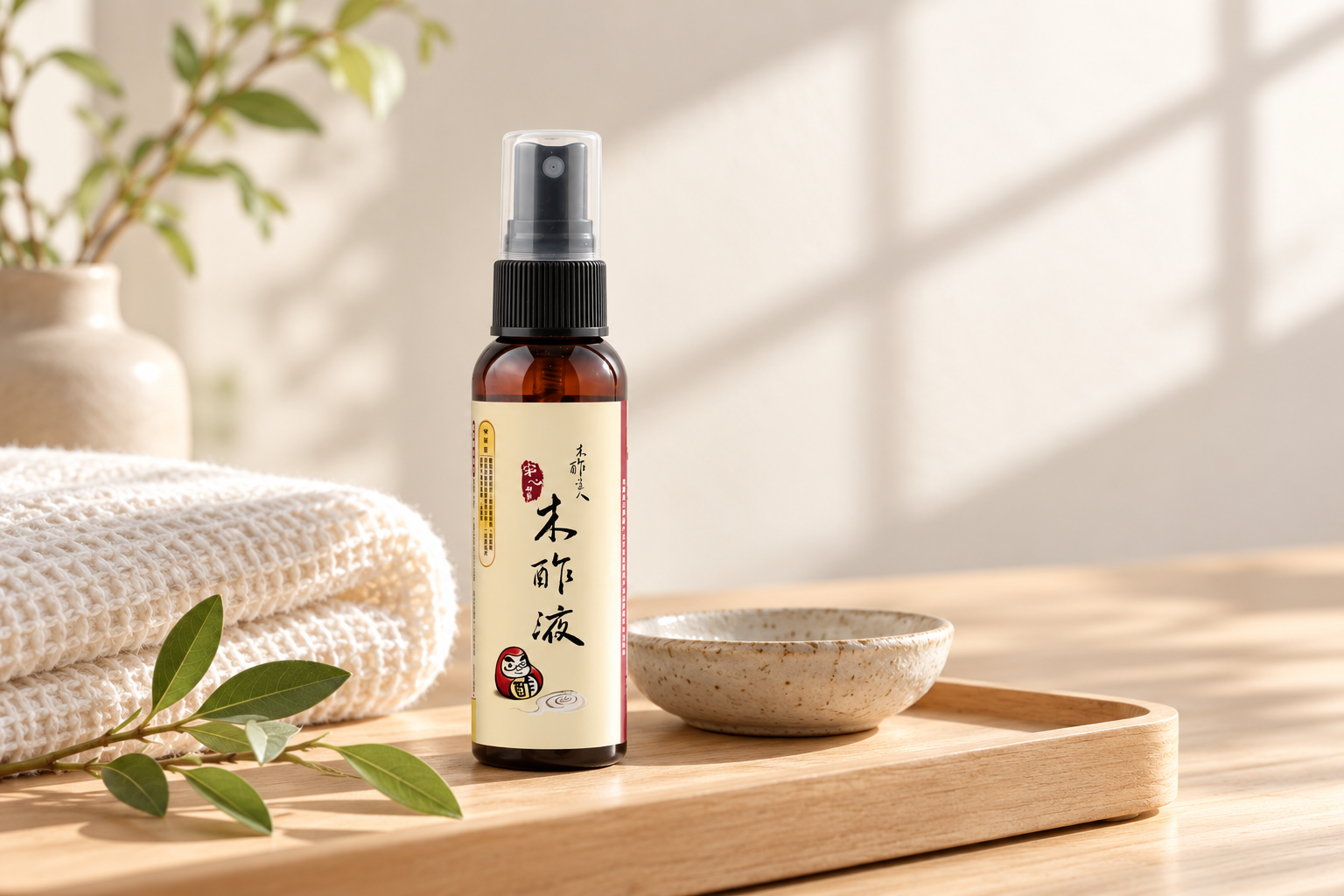 精餾木酢液60mL置於自然居家空間