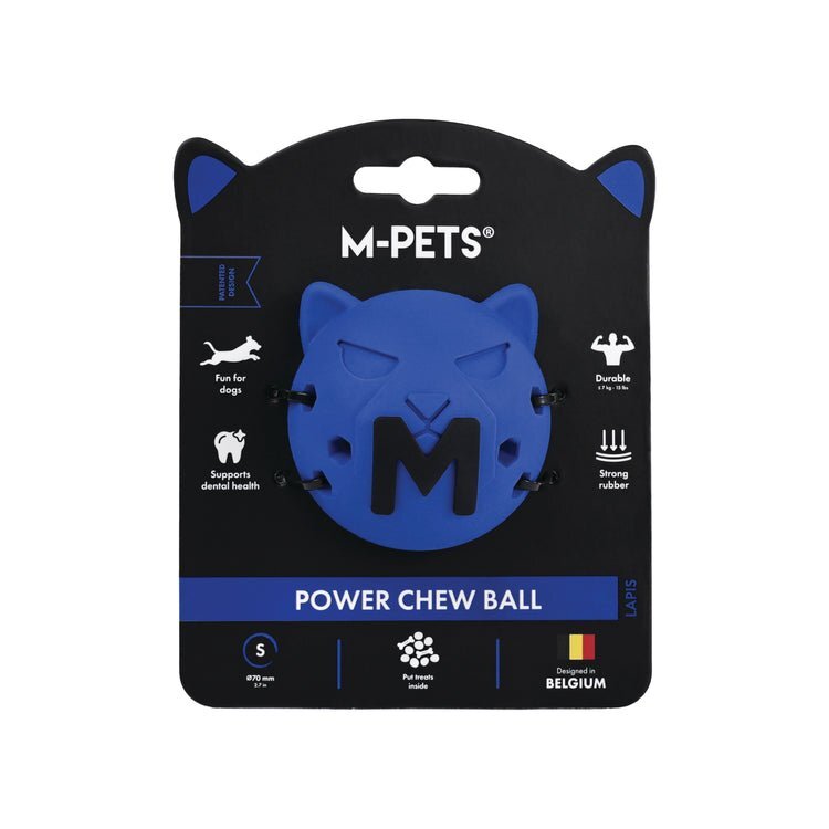 M-Pets 狗玩具．強力耐咬球 Lapis藍色 S