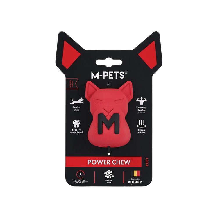 M-Pets 狗玩具．強力耐咬小狗 Ruby紅色 S