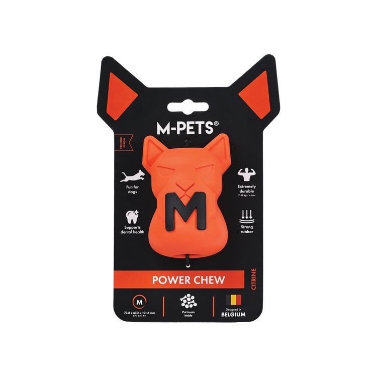 M-Pets 狗玩具．強力耐咬小狗 Citrine橙色 M