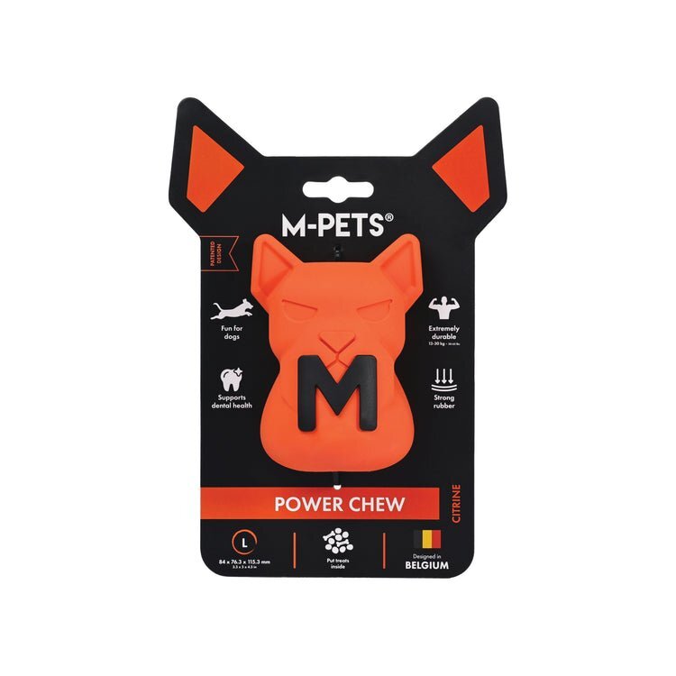 M-Pets 狗玩具．強力耐咬小狗 Citrine橙色 L